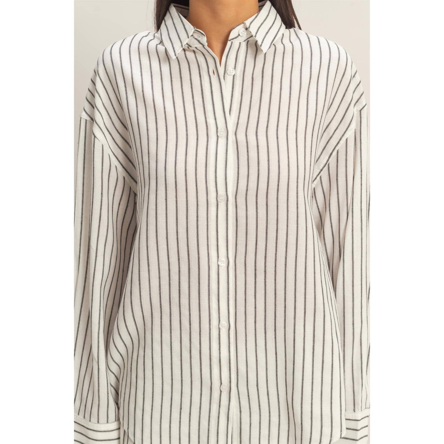 Striped Button-Up Shirt