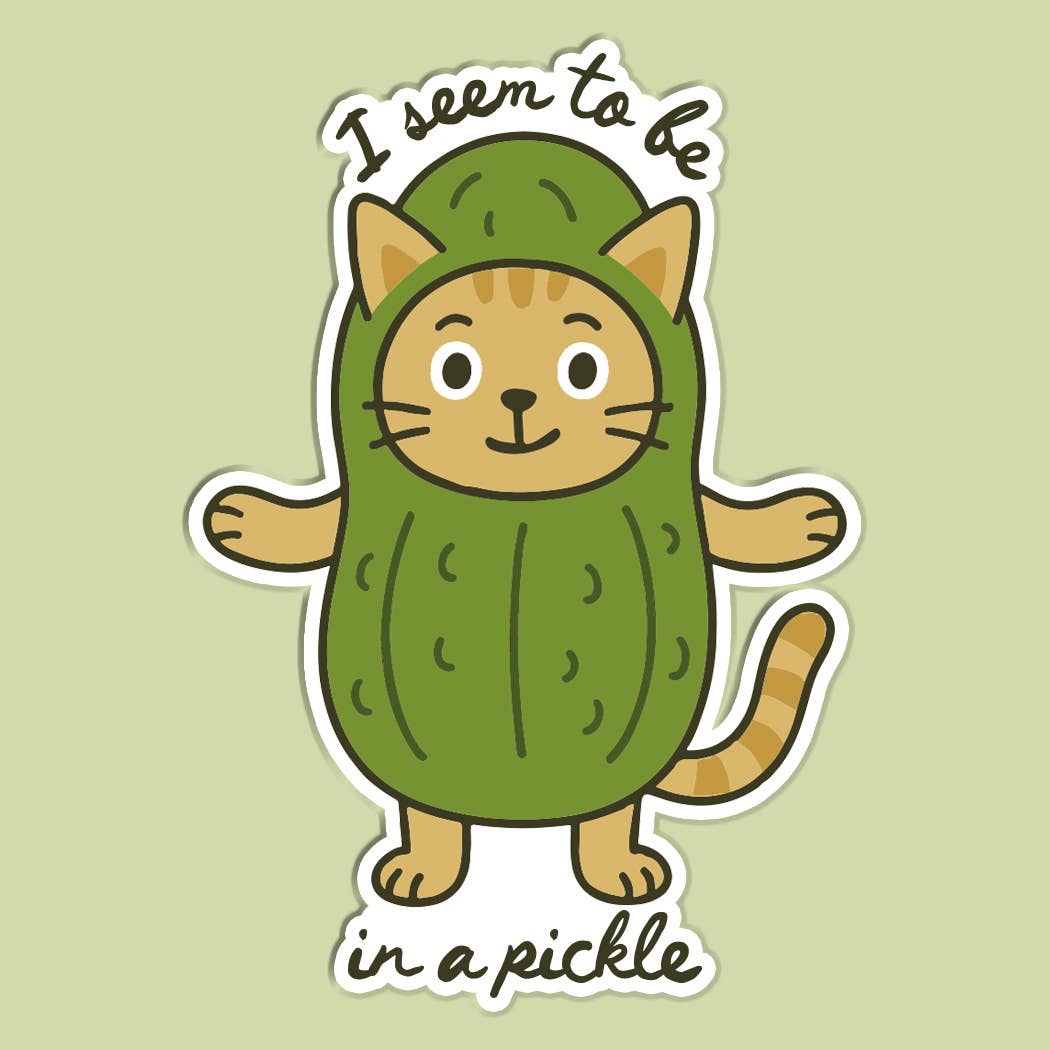 Funny Cat Sticker Decal – I Seem to Be in a Pickle