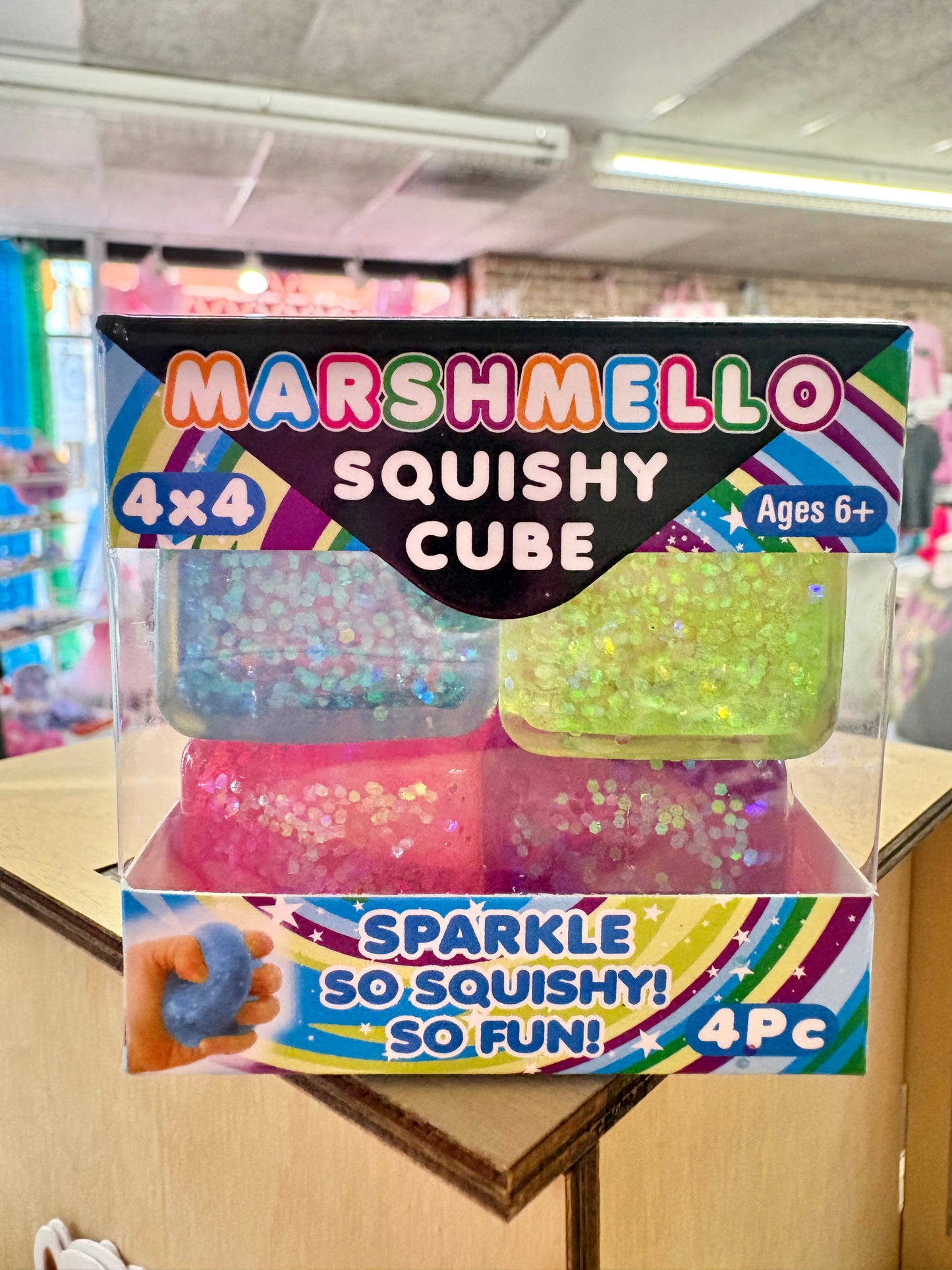 Marshmello Squishy Cube Sparkle 4x4 **limit 2**