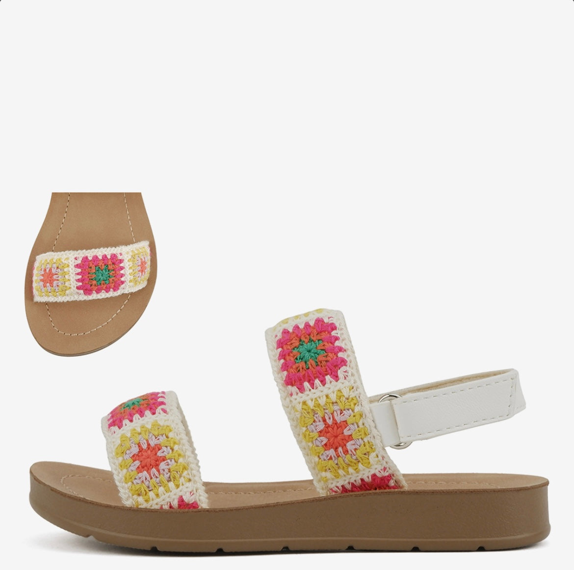 Girls Riona White Multi Color Sandal