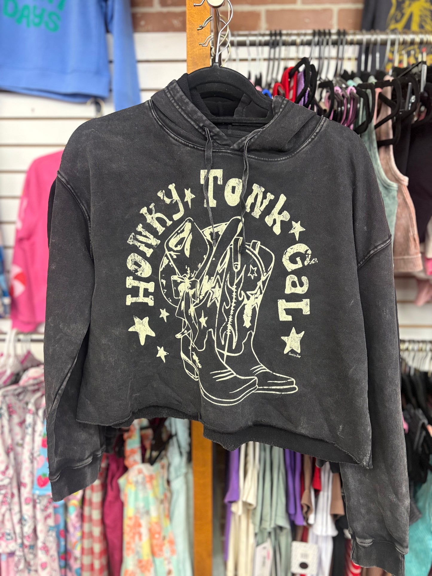 Honky Tonk Boots Crop Hoodie