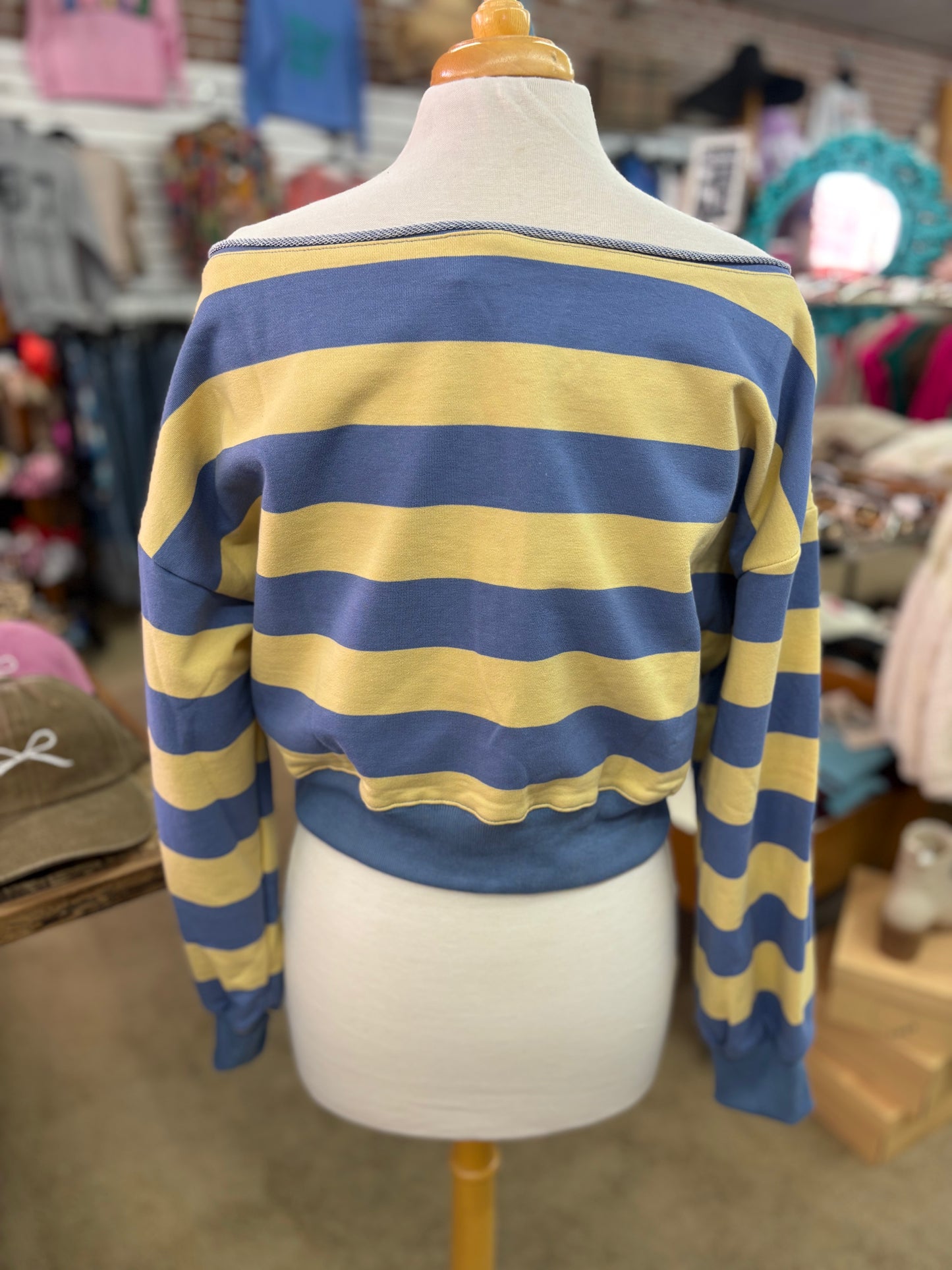 Striped Off-Shoulder Sweater