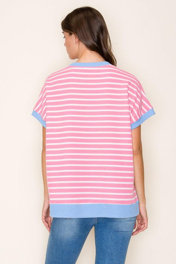 Cloudy Knit Stripe Top