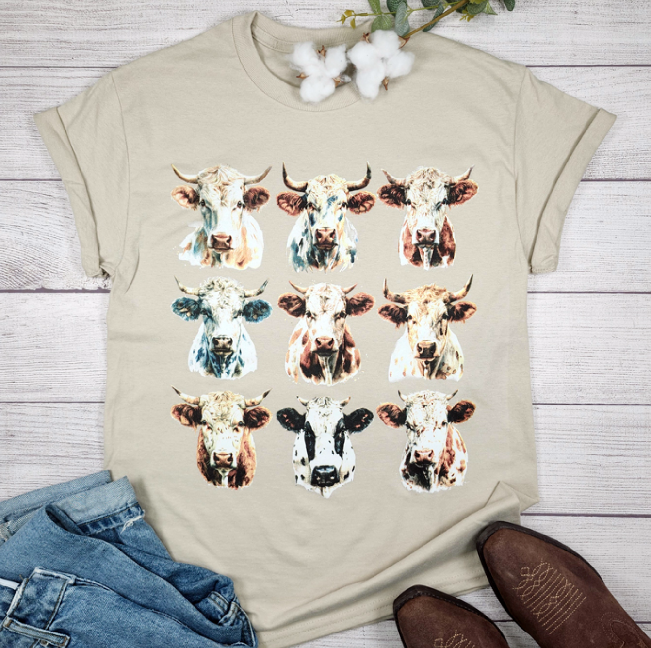 Cow Collage Tee