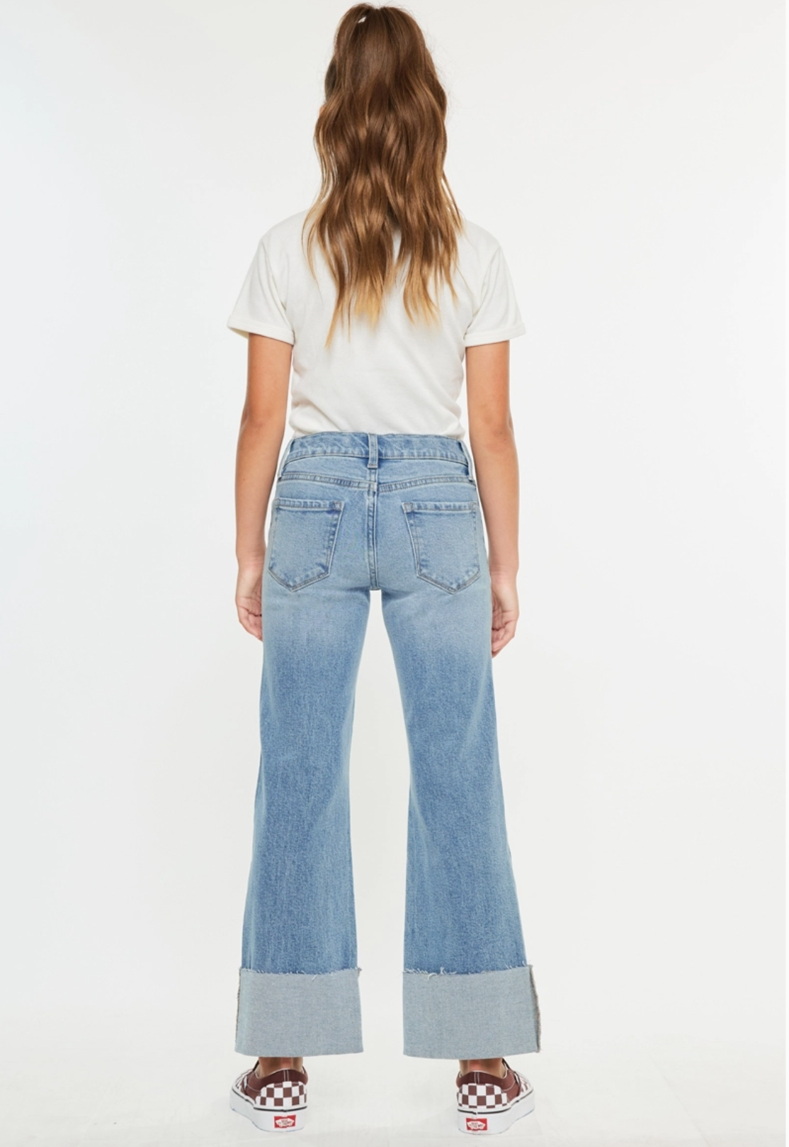 Youth Mid Rise Wide Flare Jeans