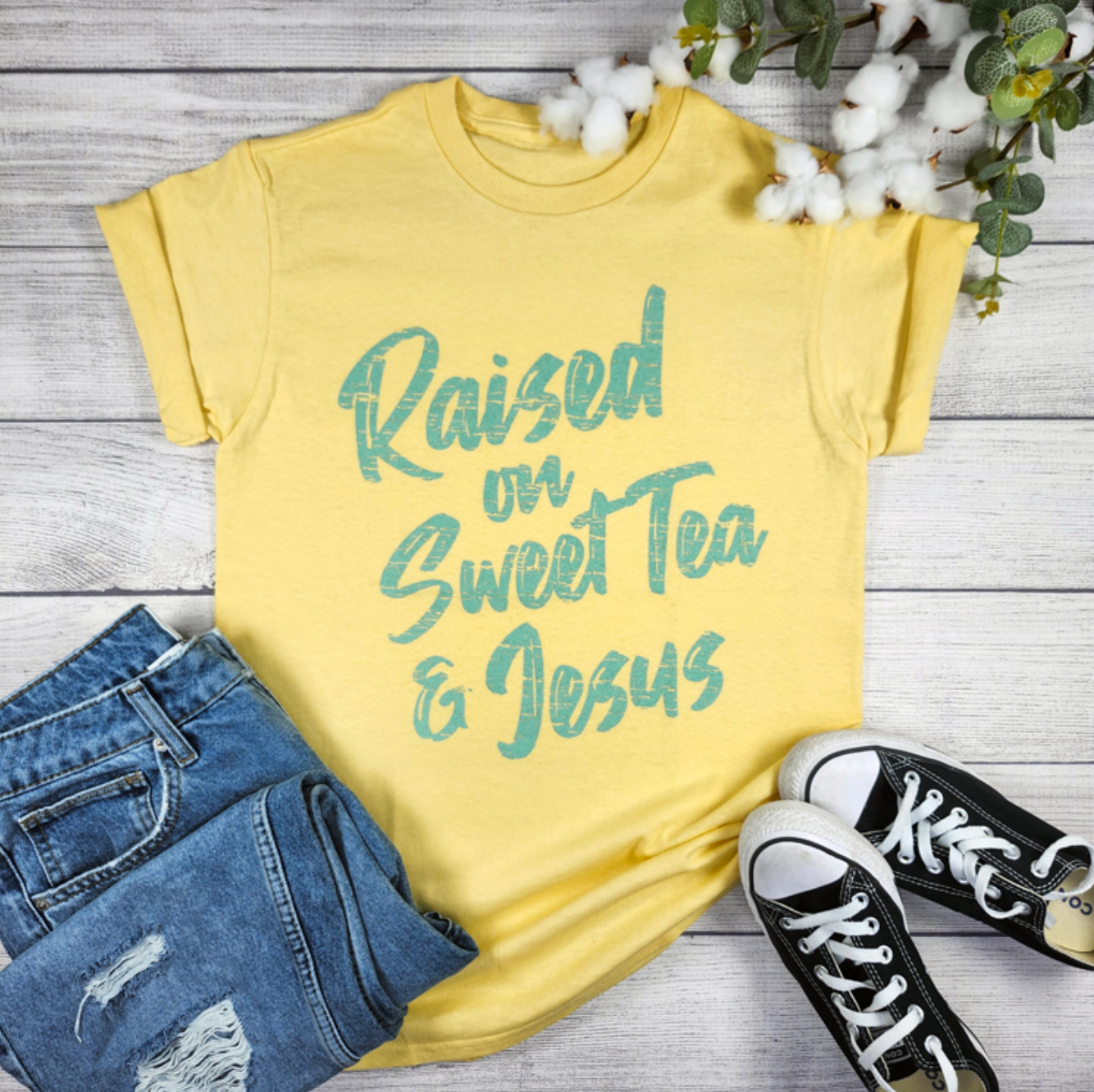 Raised On Sweet Tea & Jesus Tee