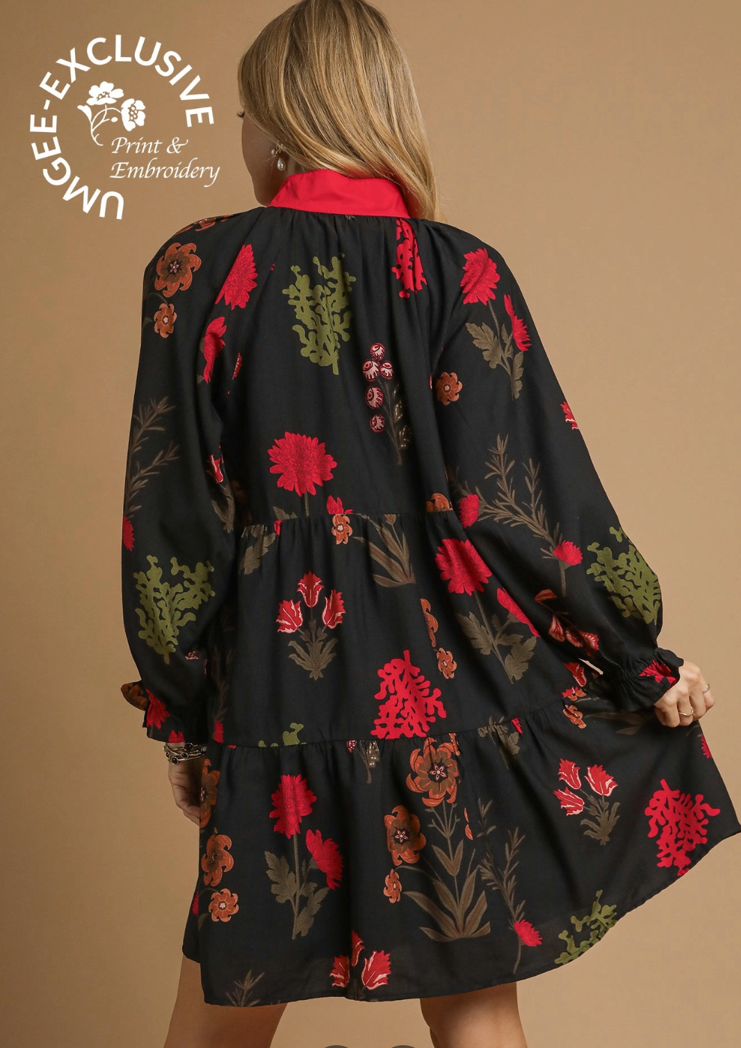 Mix Floral Print Mini Dress