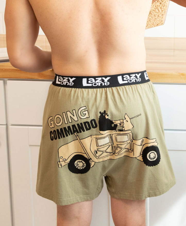 Going Commando Men's Funny Bear Boxer