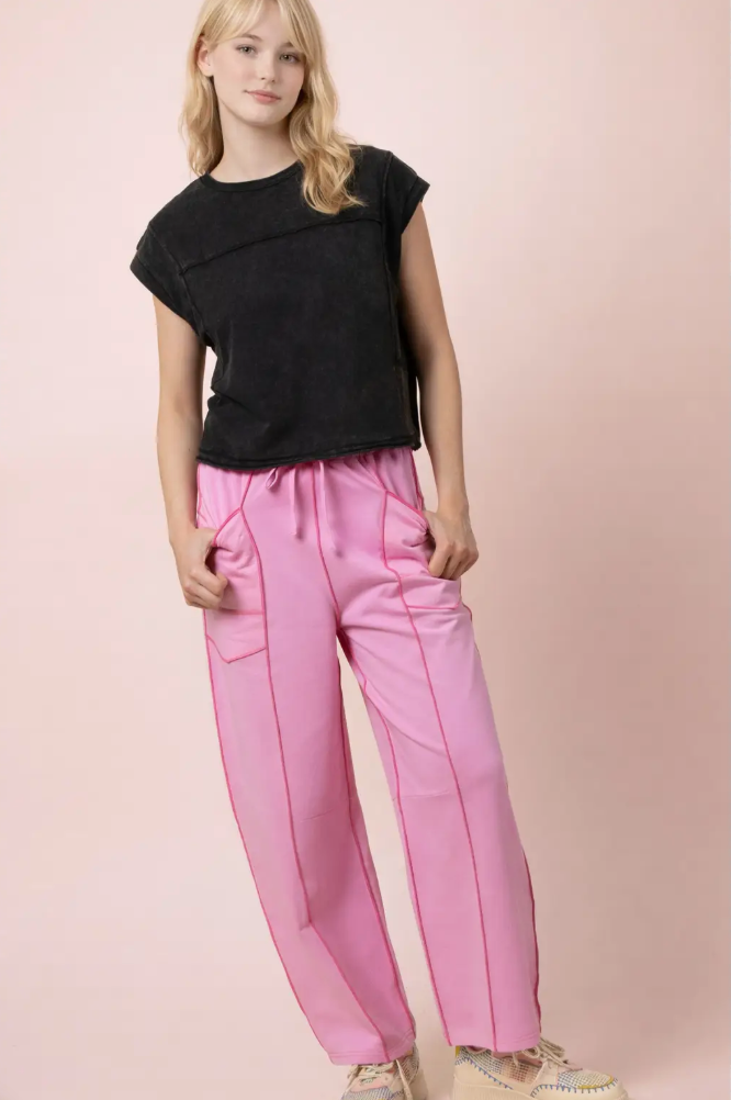 Mineral Washed Sleeveless Casual Knit Top