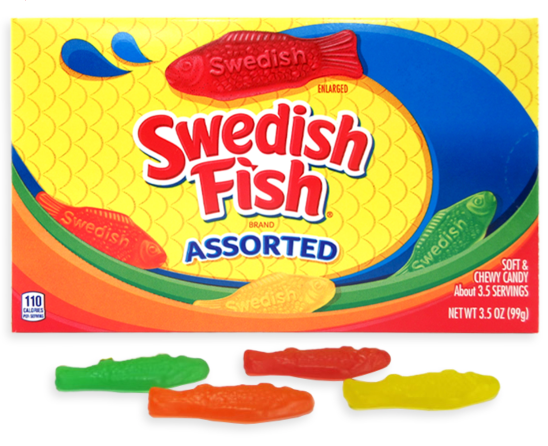 1 box swedish fish Theater – The Kraze Boutique Justin Roiland | Fish Color:Molting Craw or for snacking on rockfishing