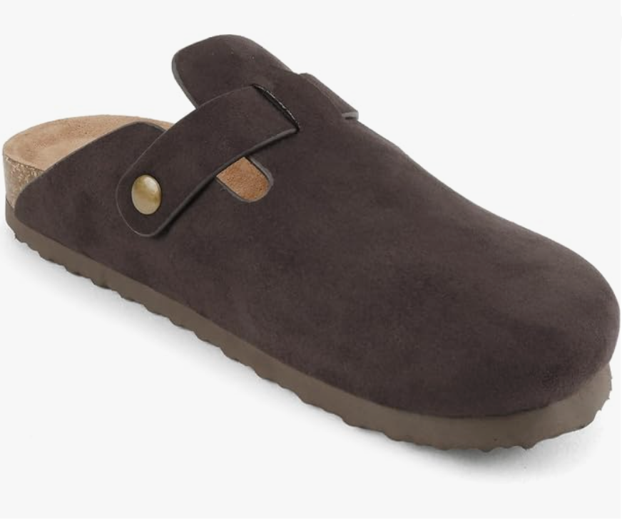 Brown Regis Suede Slip on Clog Mules