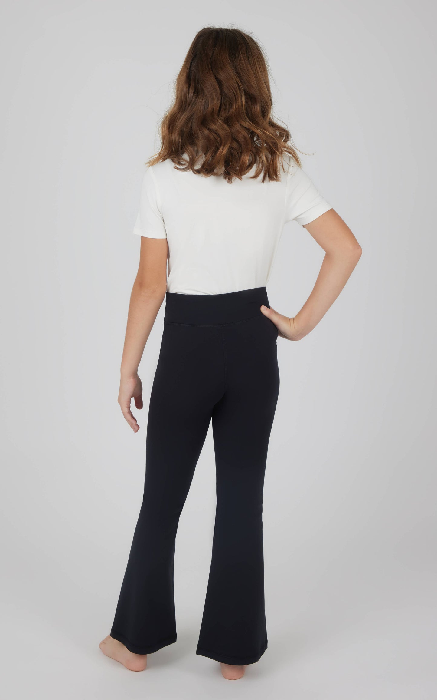 Girls Interlock Crossover Full Length Flare Pants