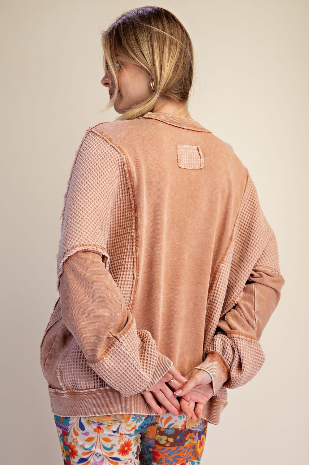 Thermal Mix Washed Terry Pullover