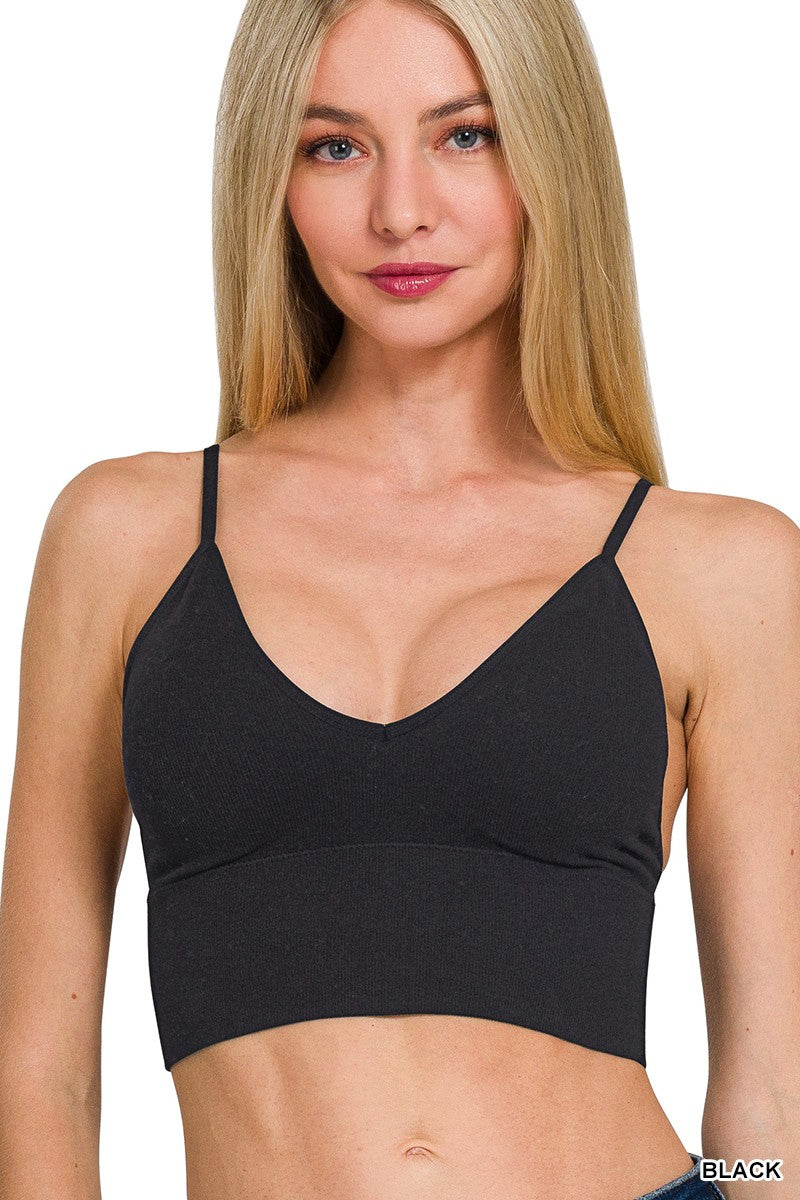 Ribbed Seamless Padded Bra Top