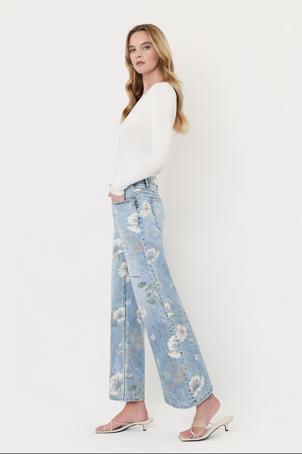 High Rise Floral Vintage Jeans