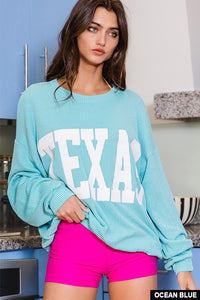 Ocean Blue Texas Comfy Graphic Sweatshirt