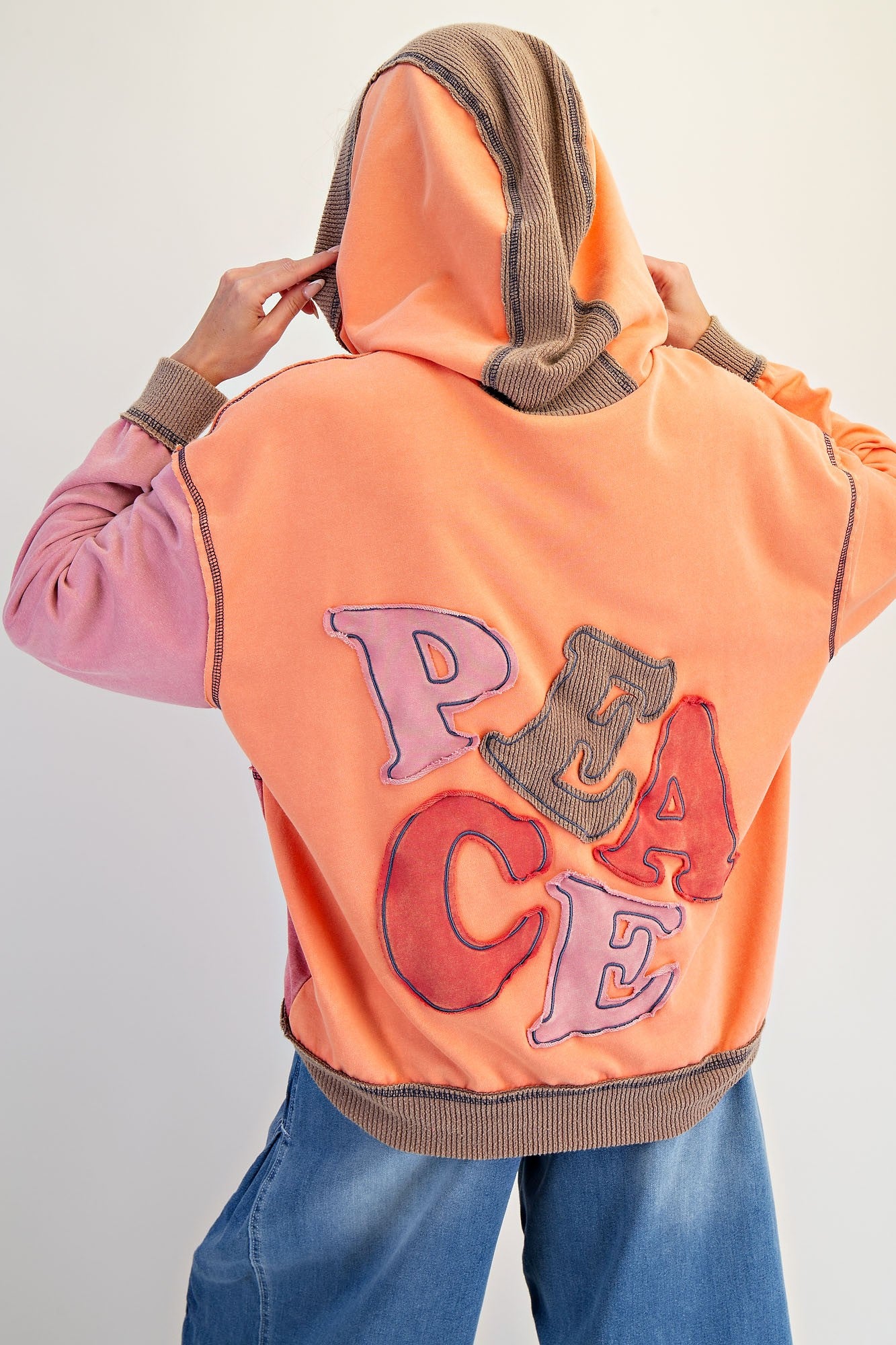 Peace Patch Mineral Washed Hoodie Pullover
