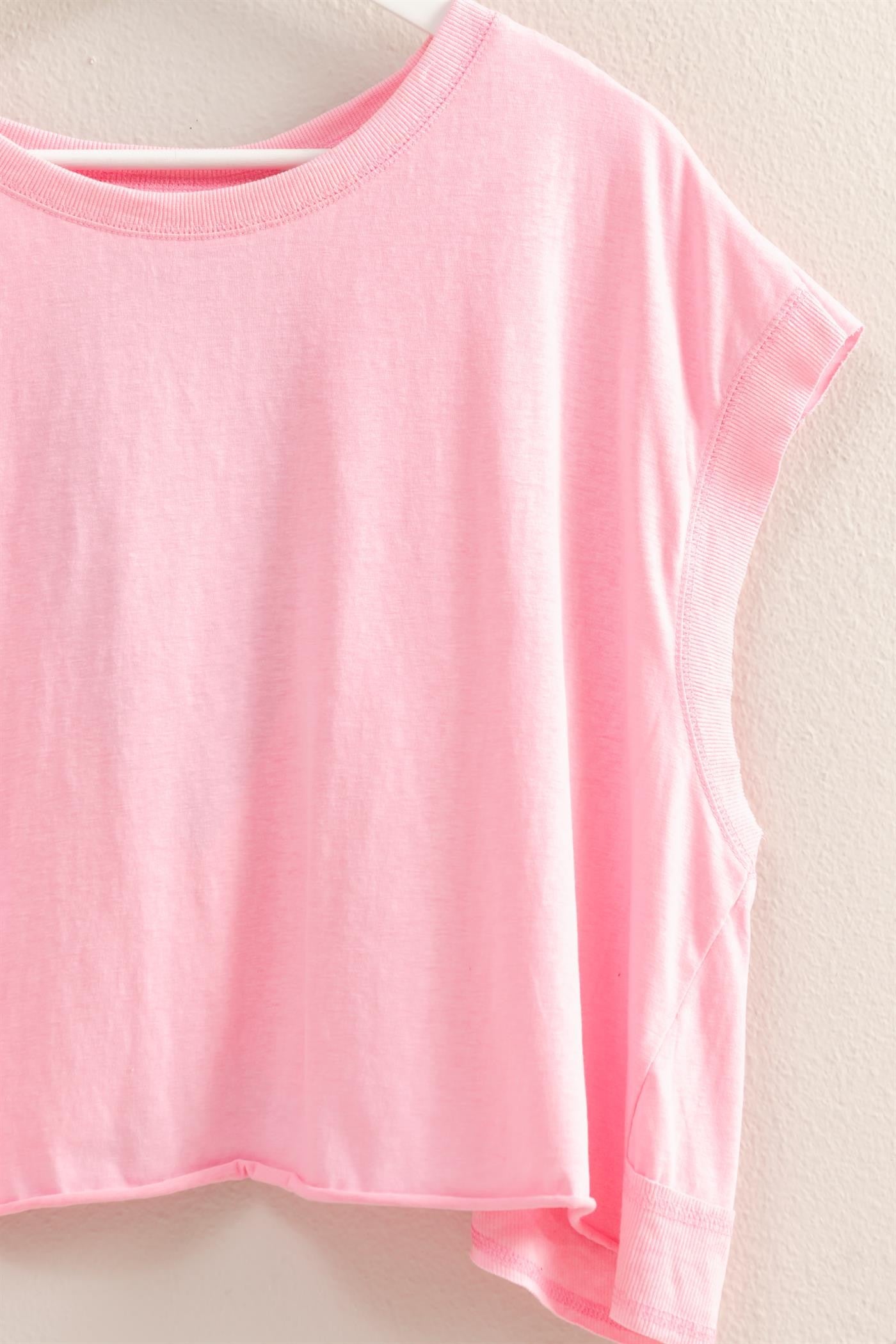 Short Sleeve Relaxed Fit Open Back Top
