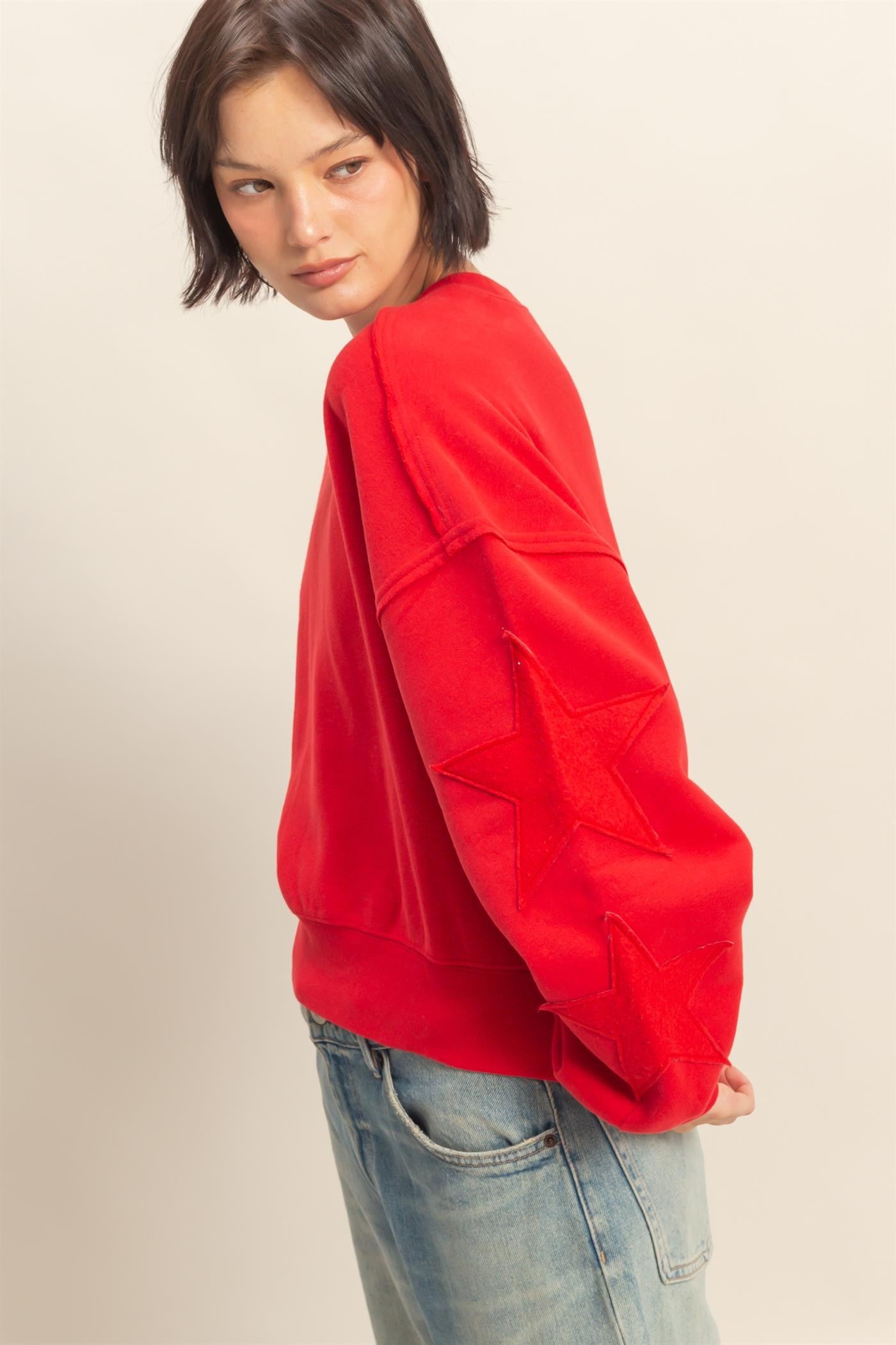 Star Patch Crewneck Sweatshirt