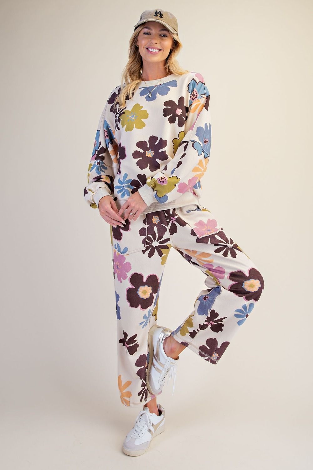 Floral Print Washed Terry Set