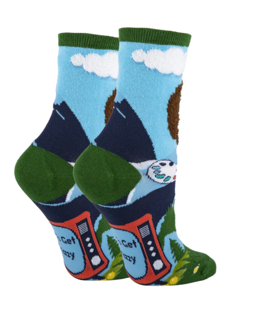 Bob Ross Let’s Get Crazy Crew Socks