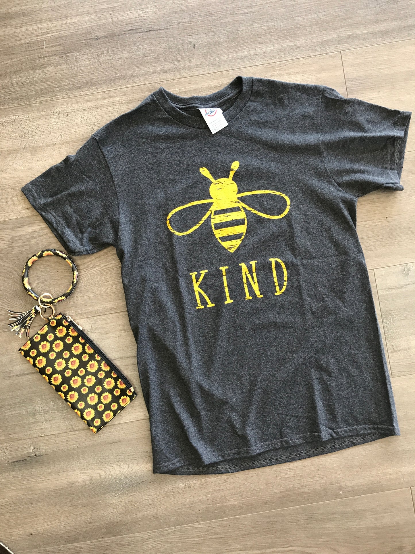 Charcoal Bee Kind Tee