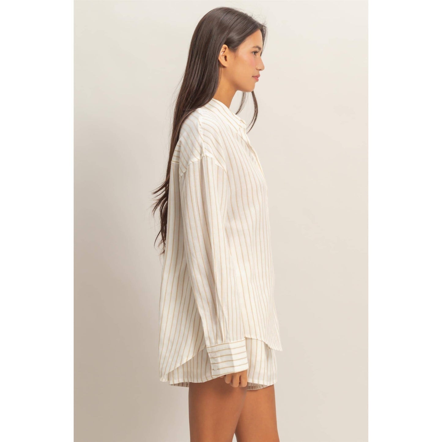 Striped Button-Up Shirt