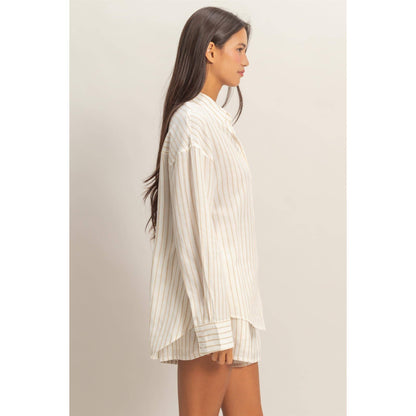 Striped Button-Up Shirt