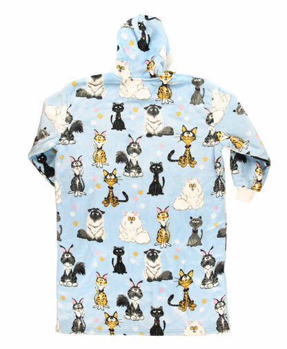 Catitude Blue Blanket Hoodie