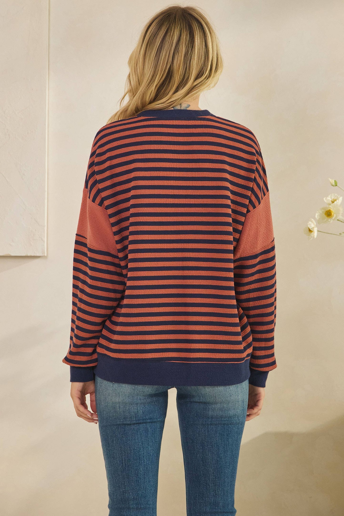 Cloudy Knit Stripe Top