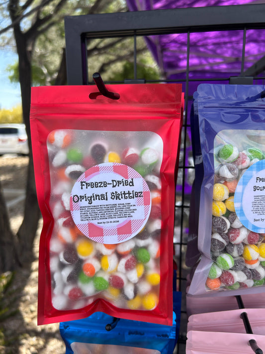 Freeze dried fruit crunchies made with scrittles