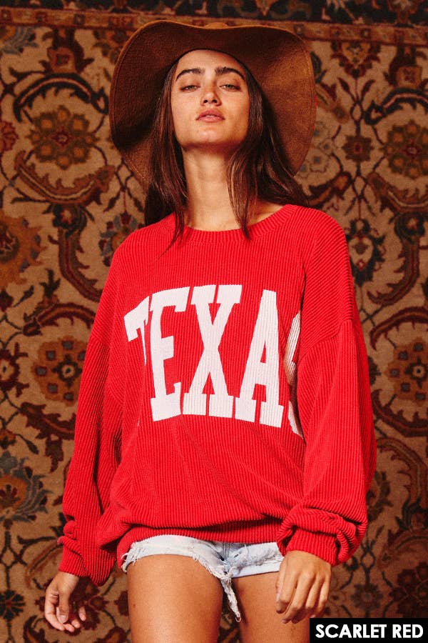 Burgundy Texas Comfy Graphic Sweatshirt