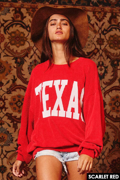 Burgundy Texas Comfy Graphic Sweatshirt