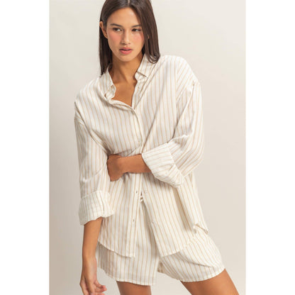 Striped Button-Up Shirt