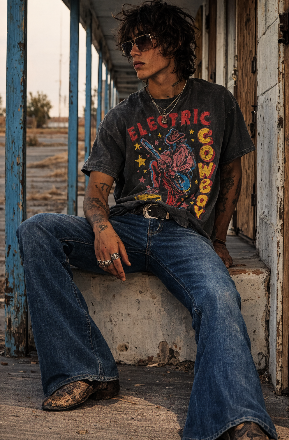 Electric Cowboy Pigment Dyed Wash Relaxed Tee