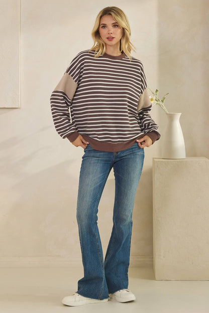 Cloudy Knit Stripe Top