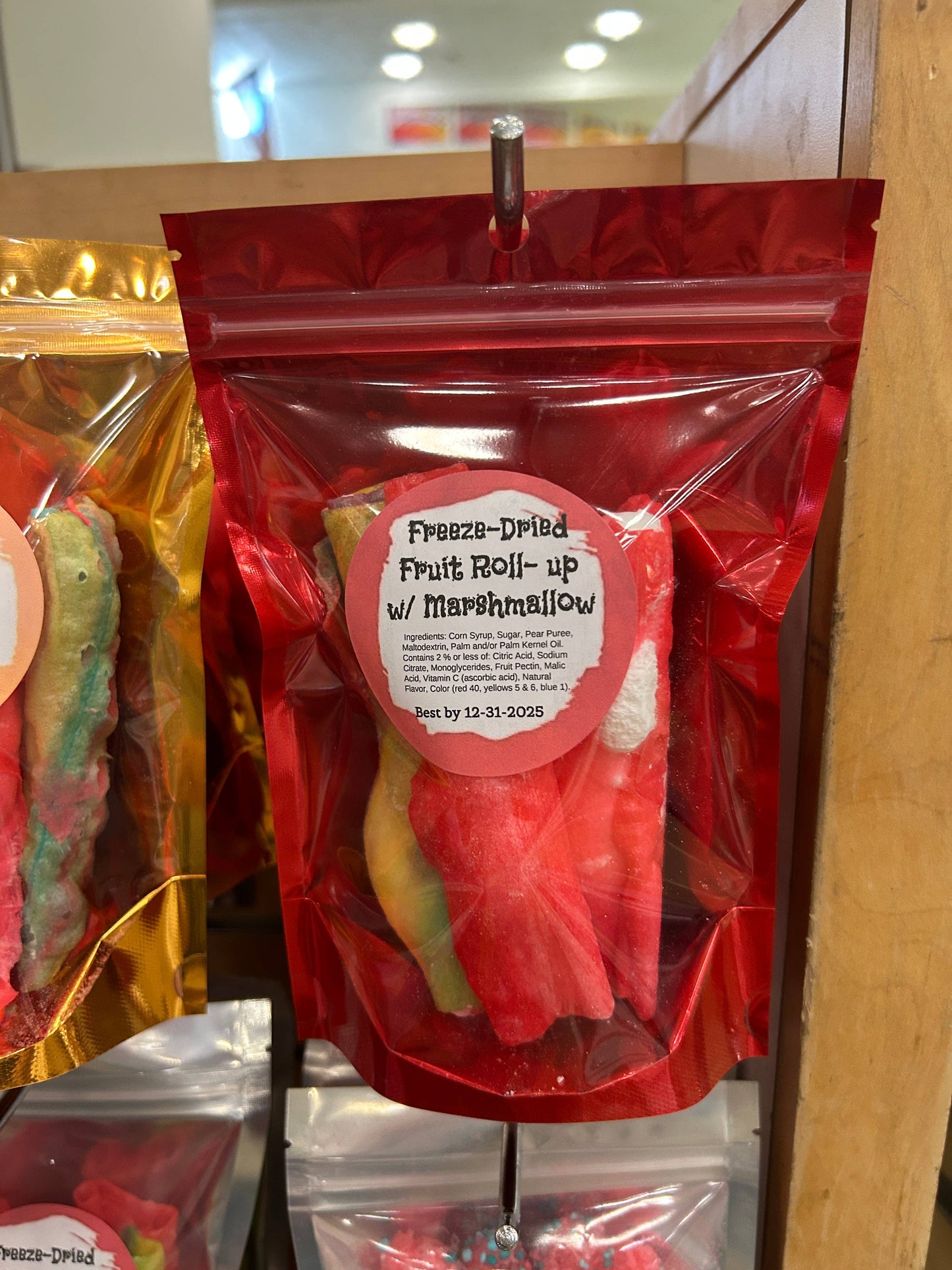 Freeze Dried Marshmallow Stuffed Fruit Roll Up
