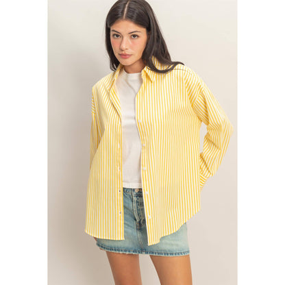 Striped Button-Up Poplin Shirt