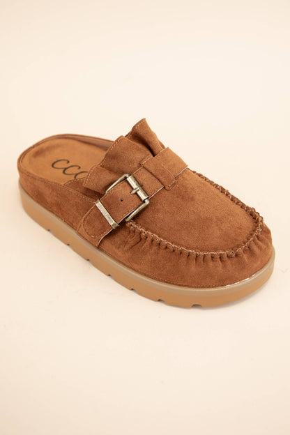Effy Ruffle Slip On Moccasin Mule