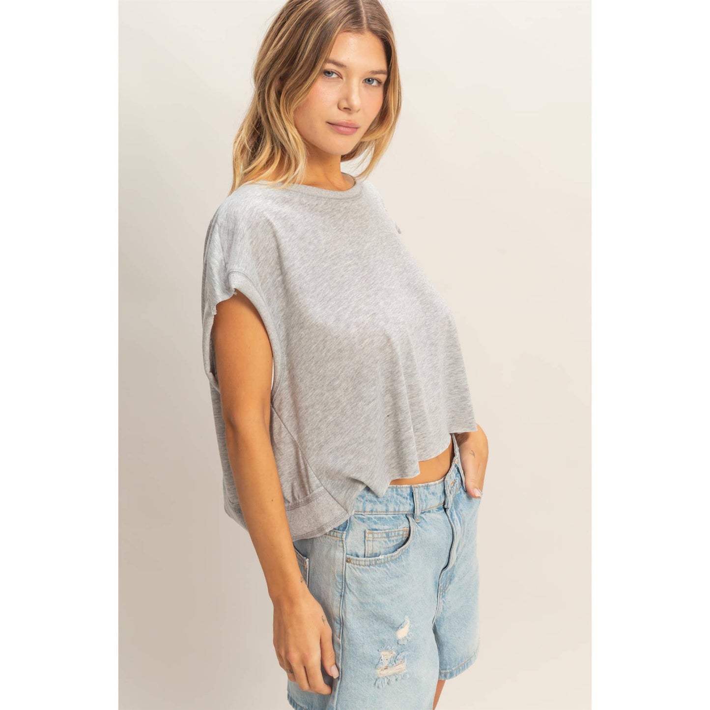 Boxy Crew Neck Top