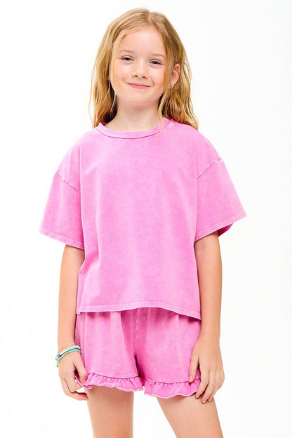 Mineral Washed Top and Shorts Set