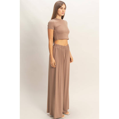 Short Sleeve Top & Wide Leg Pants Set