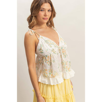 Floral Lace Trim Camisole