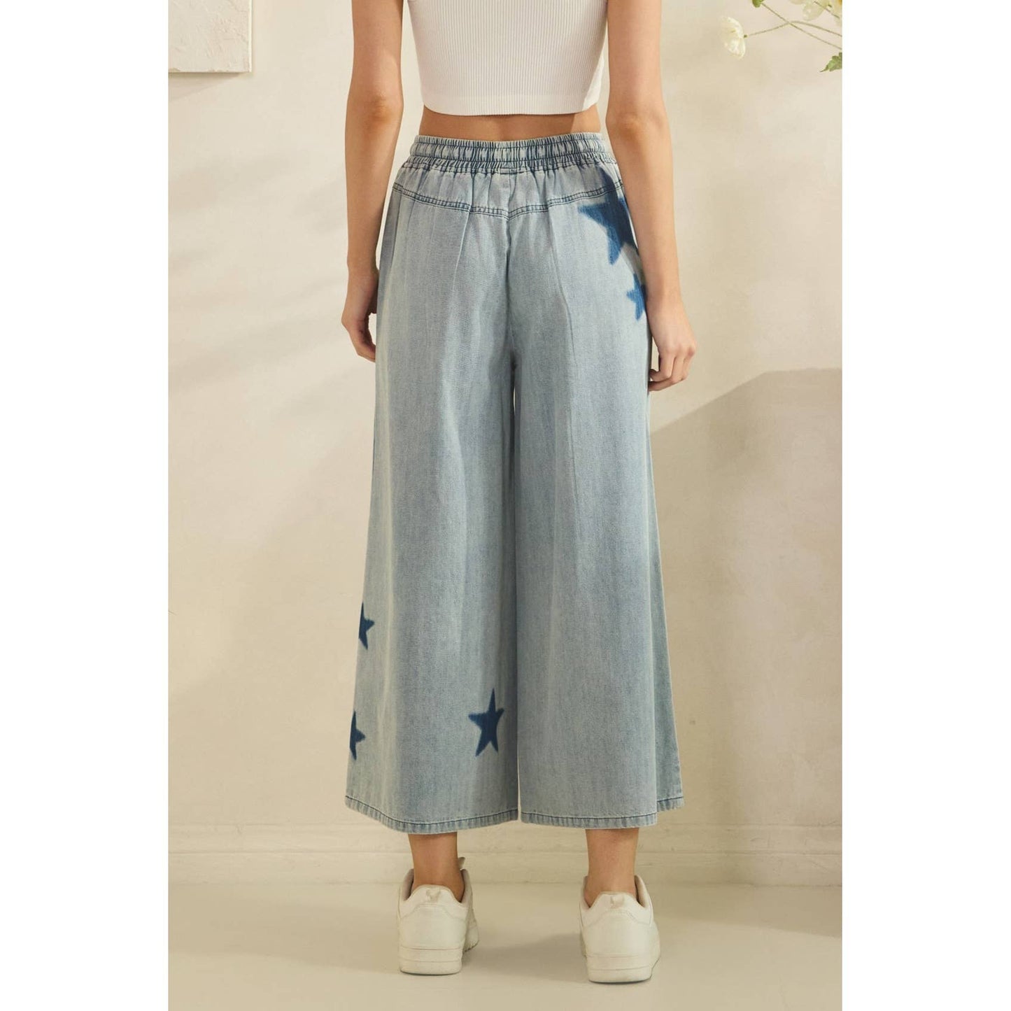 Starry Wide-Leg Denim Pants