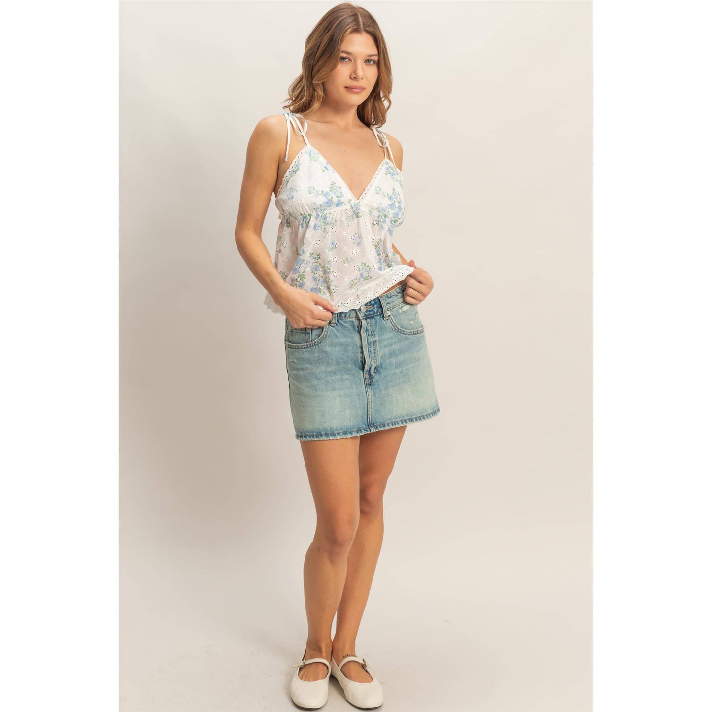 Floral Lace Trim Camisole