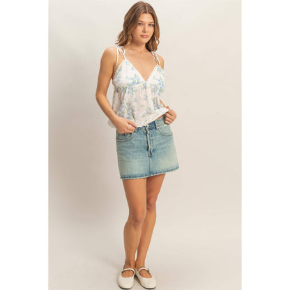 Floral Lace Trim Camisole