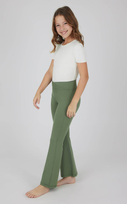 Girls Interlock Crossover Full Length Flare Pants