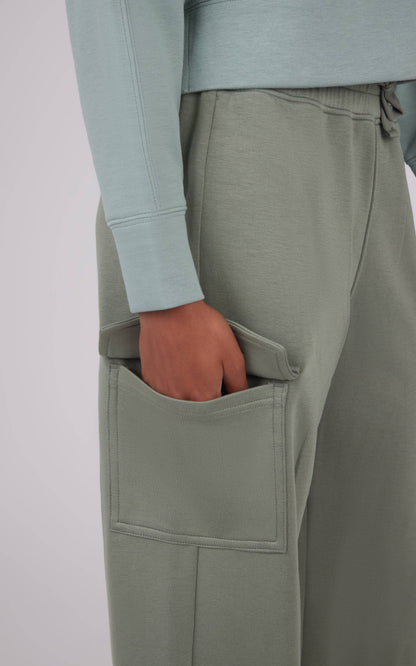 Girls Scuba Pullover and Wide Leg Cargo Pant - Set