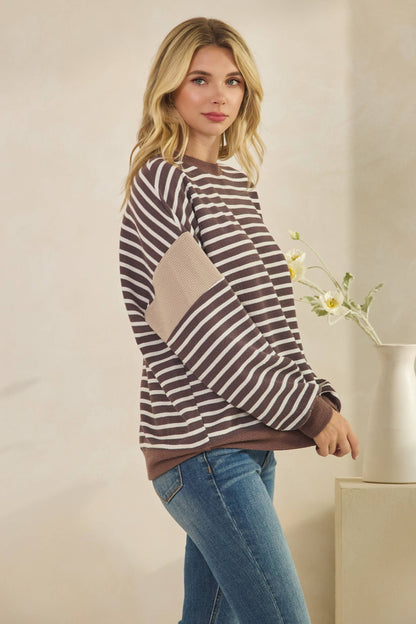 Cloudy Knit Stripe Top