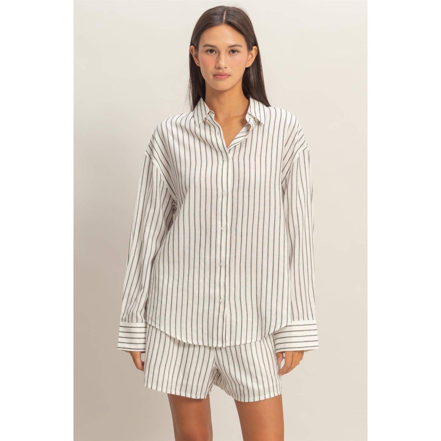 Striped Button-Up Shirt